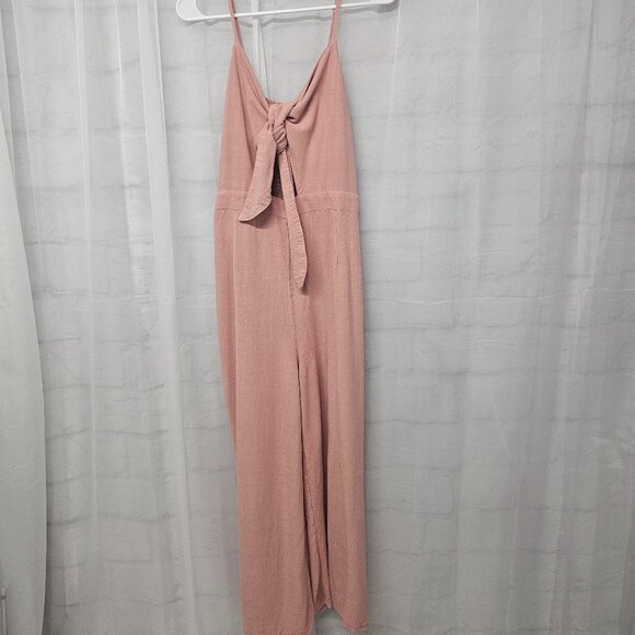 Anrabess Pink Halter Wide Leg Jumpsuit Coquette Cropped Club Beach XL - Picture 9 of 11